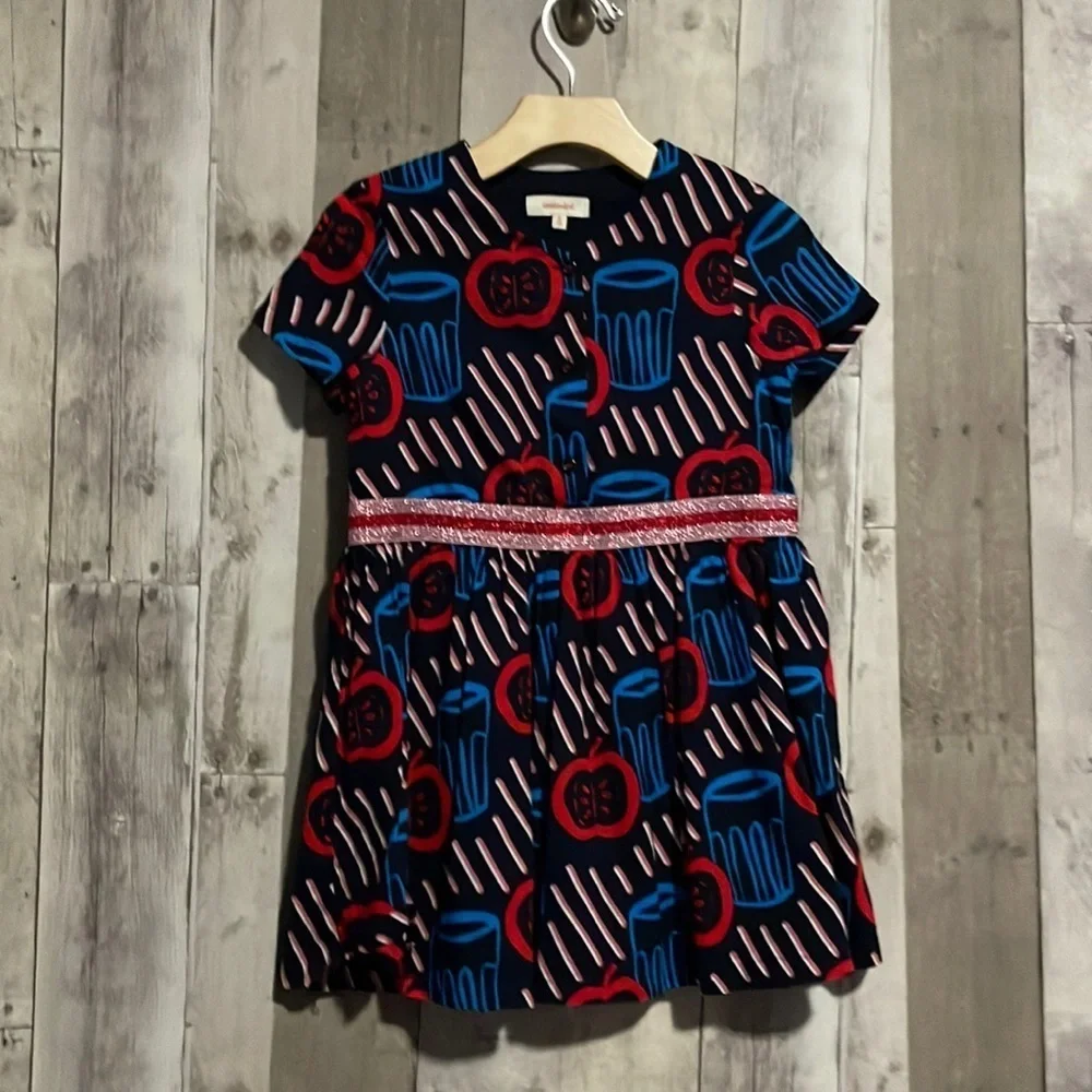 Catimini Girls Cotton Apple Print Dress
